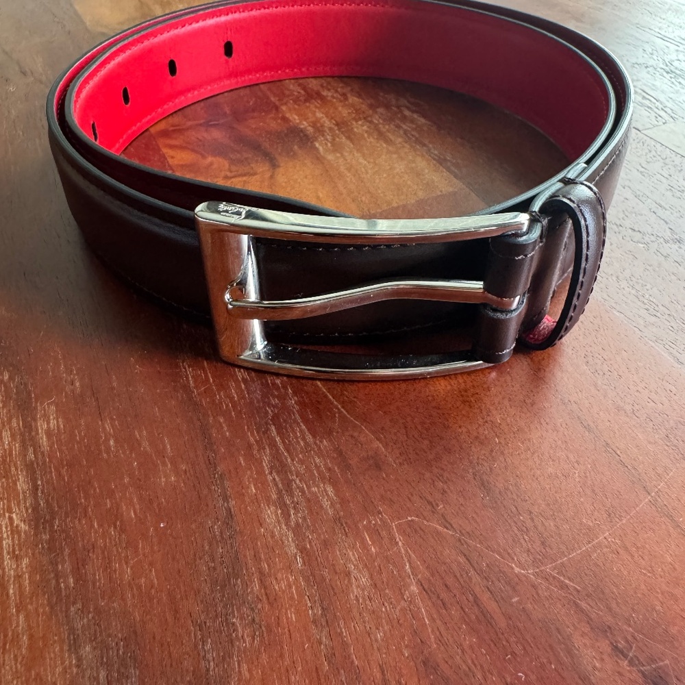 Christian Louboutin Men’s Brown Belt w/Silver Buckle - Size 85/34 - Box/Dustbag